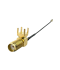 Coaxial Jumper Cable RF-113, SMA Female PCB to IPEX Female, 10 cm | hamparts.shop