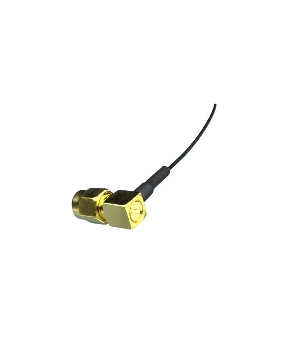Coaxial Jumper Cable RF-113, SMA Male 90 degree open end, 7 cm | hamparts.shop