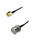 Coaxial Jumper Cable RG-174, BNC Male to SMA Male, 2 m | hamparts.shop