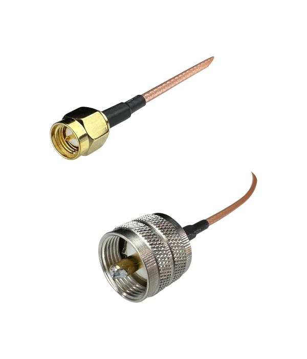 Coaxial Jumper Cable RG-316, PL-259 Male to SMA Male, 50 cm | hamparts.shop