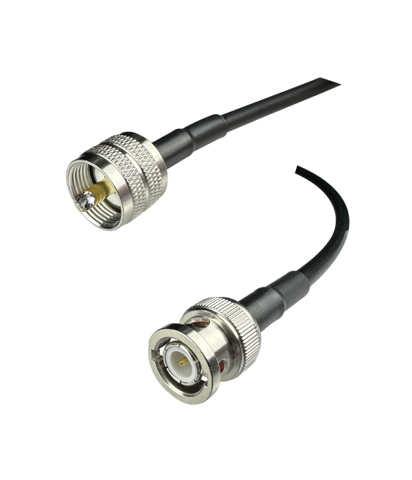 Coaxial Jumper Cable LMR-195, BNC Male to PL-259 Male, 1 m | hamparts.shop